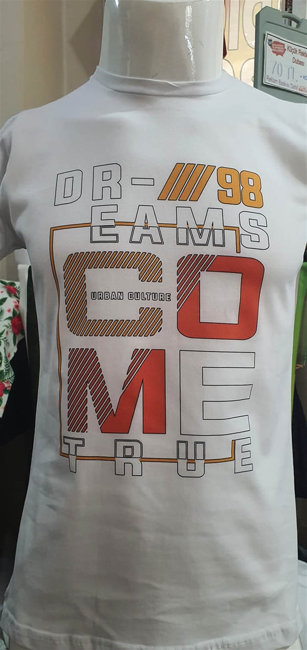 Rüyalar Gerçekleşir Baskılı Oversize Bol Kalıp T-shirt