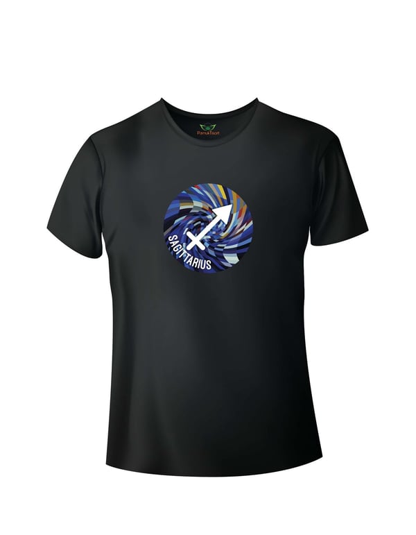 Sagittarius- Yay Burcu Baskılı Basic Tshirt