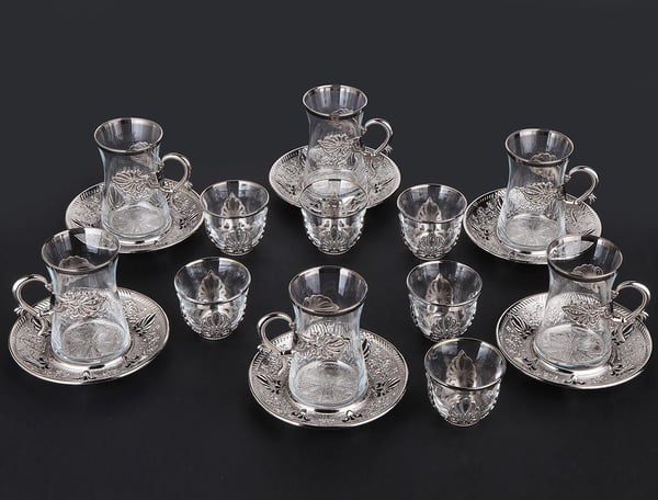 Sefa Heybeli Çay Seti 18 Parça-Nikel Teknobutik.com'da