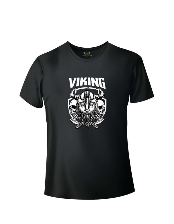 Viking Baskılı Basic Tshirt