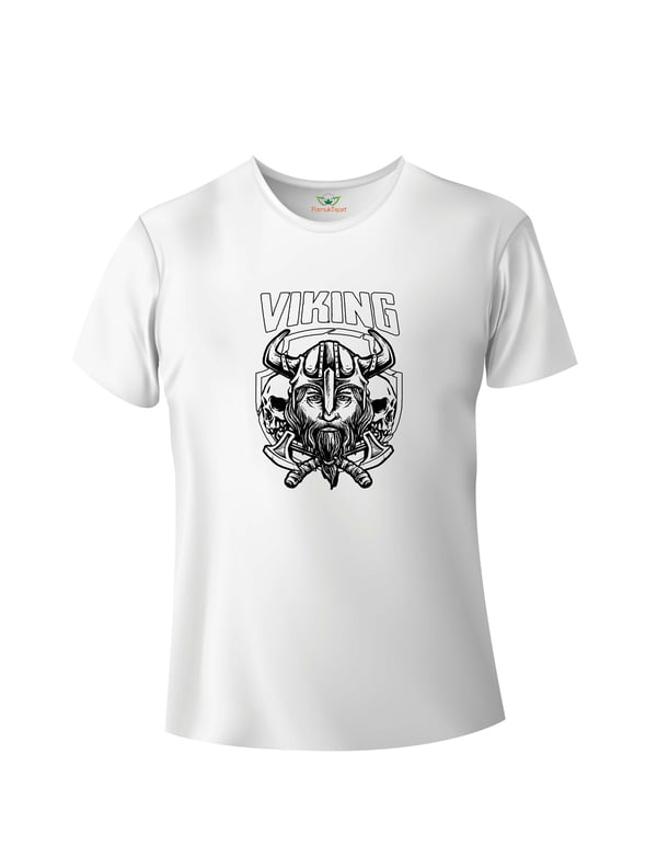 Viking Baskılı Basic Tshirt
