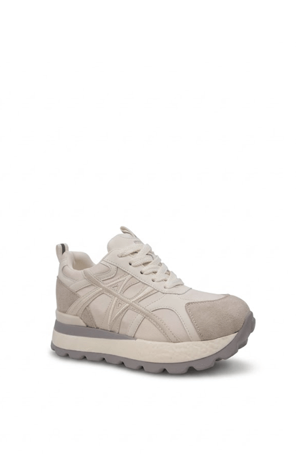 Ewoll 1106 Gizli Topuk Kadın Sneakers Ayakkabı Beyaz