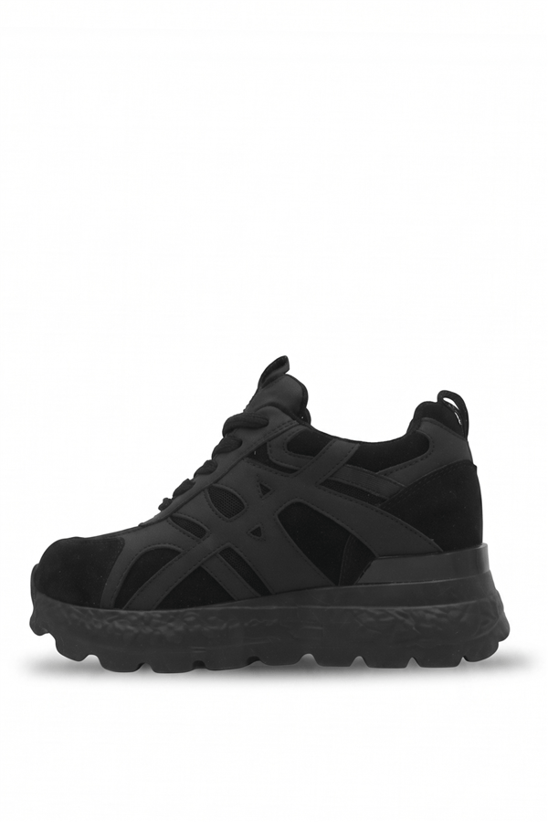 Ewoll 1106 Gizli Topuk Kadın Sneakers Ayakkabı Siyah