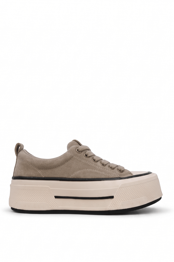 Ewoll 1109 Kadın Sneakers Ayakkabı Bej