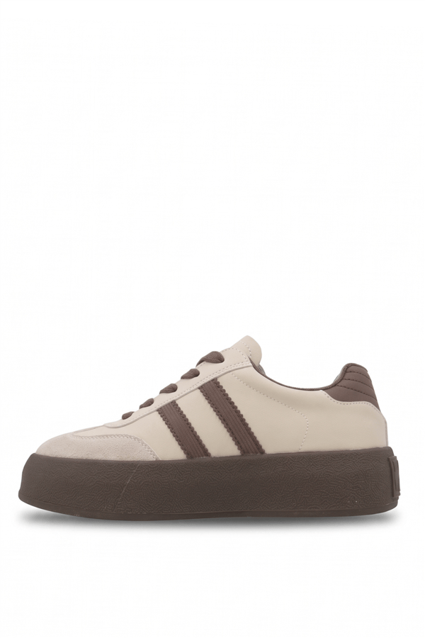 Ewoll 1172 Kadın Sneakers Ayakkabı Bej