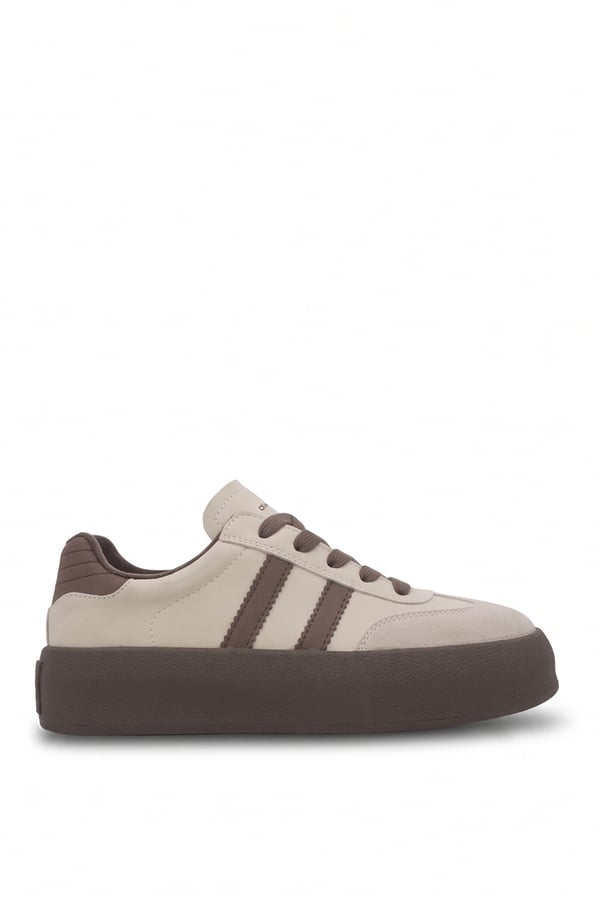 Ewoll 1172 Kadın Sneakers Ayakkabı Bej