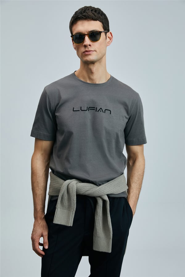 Lufian 111020250 Fusion Erkek Tişört Kahverengi