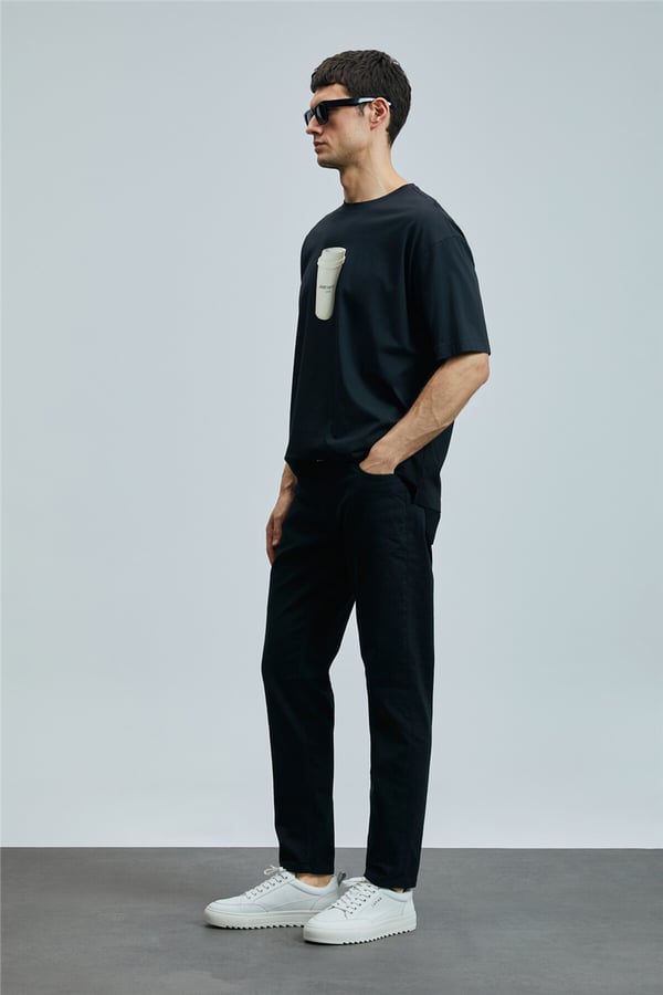 Lufian 111020252 Omen Erkek Tişört Siyah