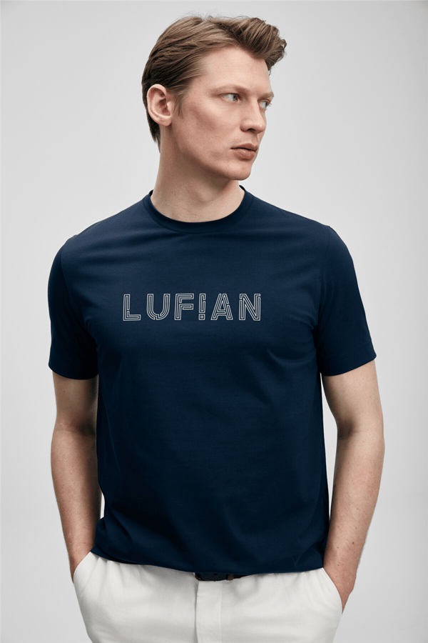 Lufian 111020280 Oscar Erkek Tişört Lacivert