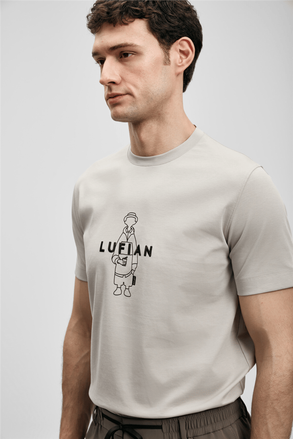 Lufian 111020307 Simbad Erkek Tişört Taş