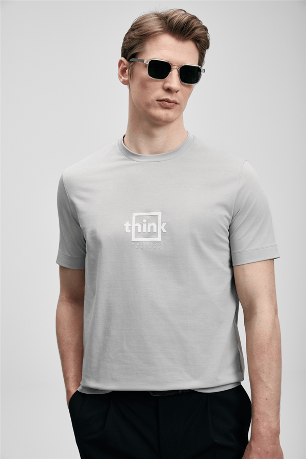 Lufian 111020310 Think Erkek Tişört Gri