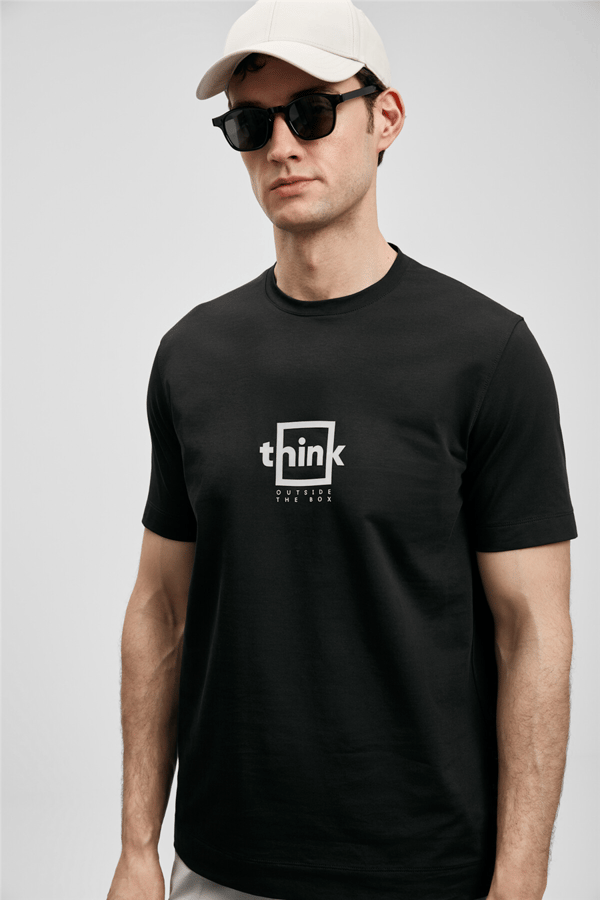 Lufian 111020310 Think Erkek Tişört Siyah