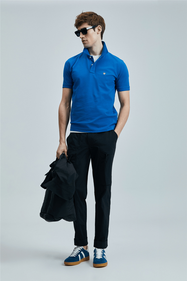 Lufian 111040206 Laon Erkek Polo Tişört Saks
