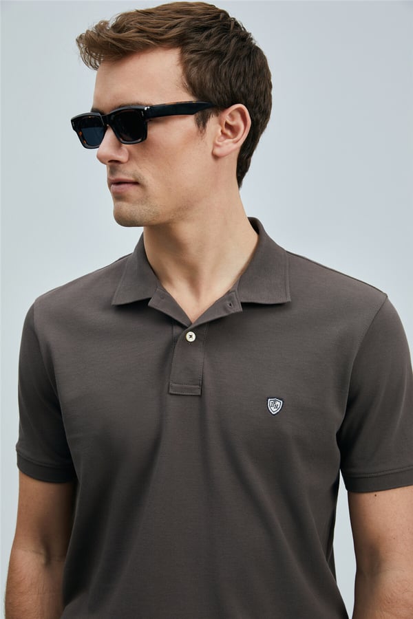 Lufian 111040206 Laon Erkek Polo Tişört Kahverengi