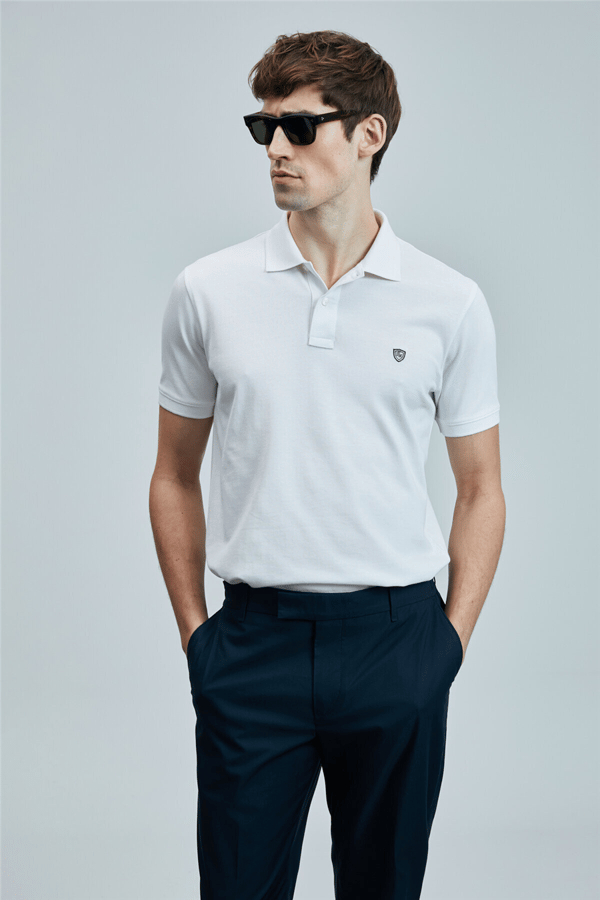 Lufian 111040206 Laon Erkek Polo Tişört Beyaz