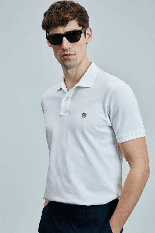 Lufian 111040206 Laon Erkek Polo Tişört Beyaz