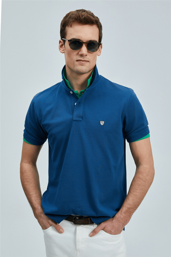 Lufian 111040206 Laon Erkek Polo Tişört Açık Lacivert