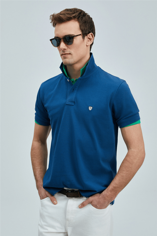 Lufian 111040206 Laon Erkek Polo Tişört Açık Lacivert
