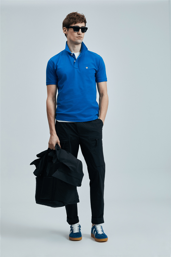 Lufian 111040206 Laon Erkek Polo Tişört Saks