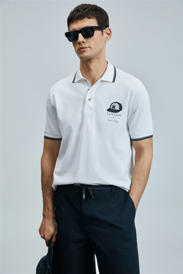 Lufian 111040223 Sandor Erkek Polo Tişört Beyaz