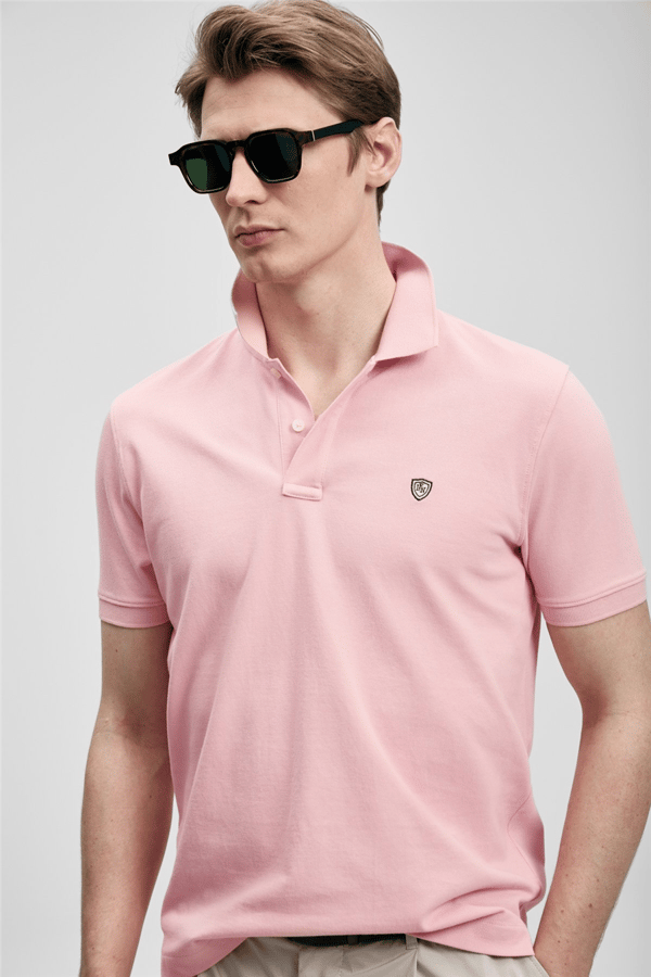 Lufian 111040230 Laon Erkek Polo Tişört Pembe