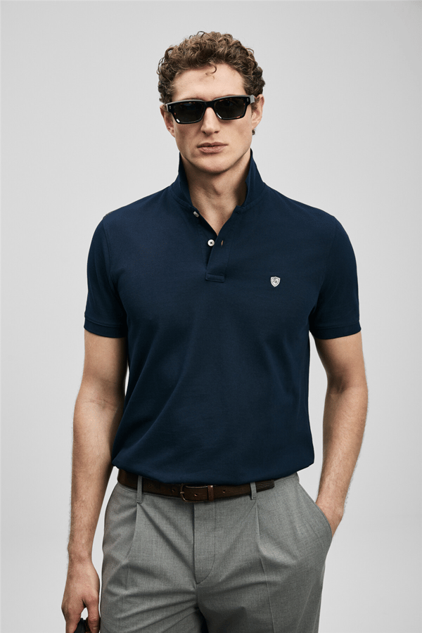 Lufian 111040230 Laon Erkek Polo Tişört Lacivert