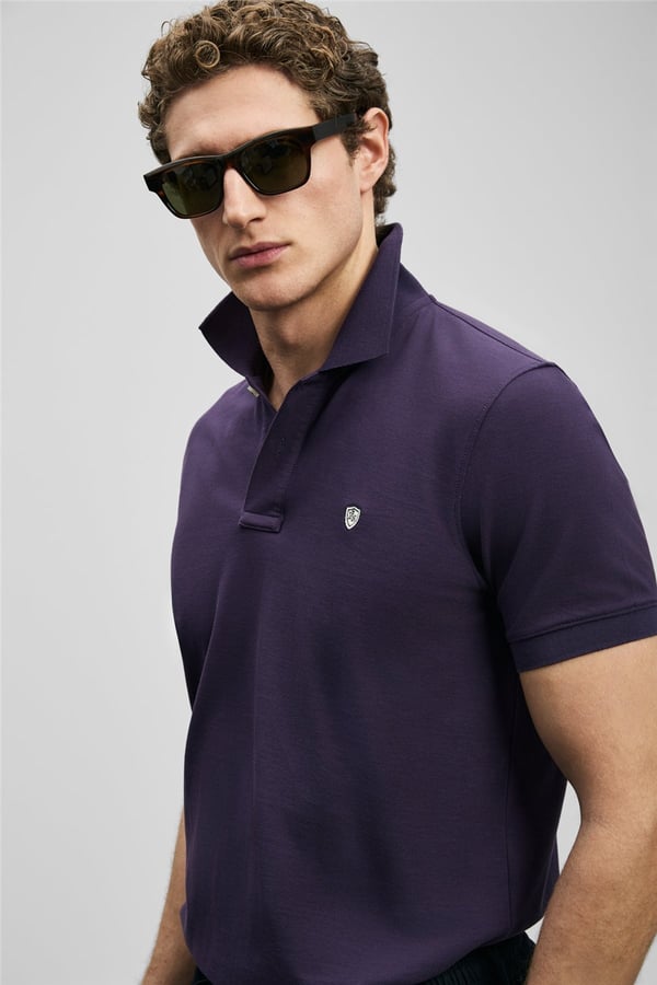 Lufian 111040230 Laon Erkek Polo Tişört Mor