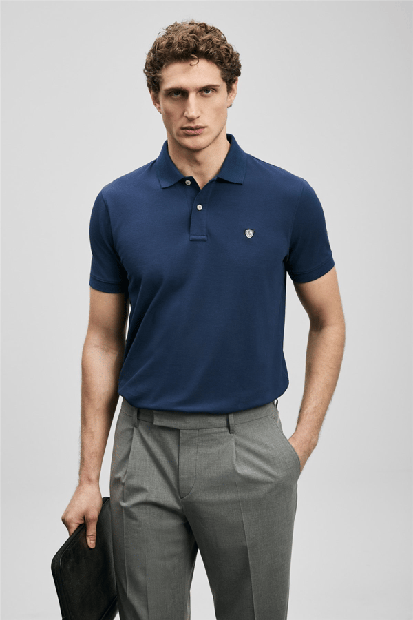 Lufian 111040230 Laon Erkek Polo Tişört Açık Lacivert