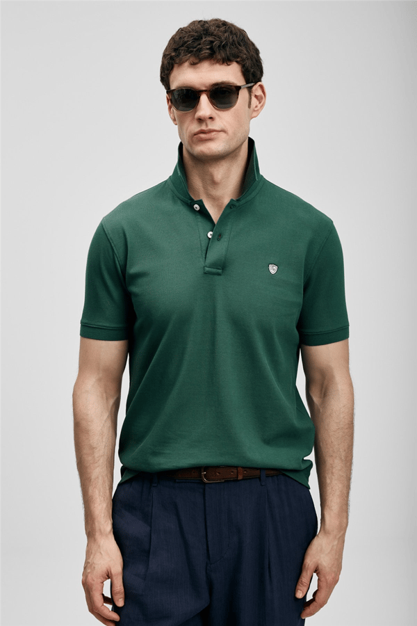 Lufian 111040230 Laon Erkek Polo Tişört Yeşil