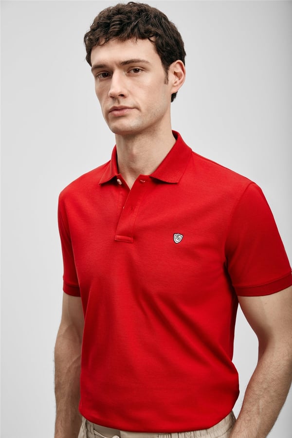 Lufian 111040230 Laon Erkek Polo Tişört Kırmızı