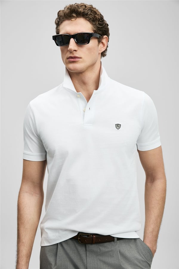 Lufian 111040230 Laon Erkek Polo Tişört Beyaz