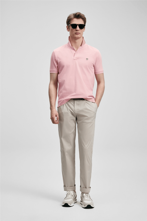 Lufian 111040230 Laon Erkek Polo Tişört Pembe