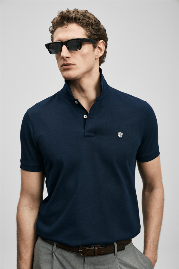 Lufian 111040230 Laon Erkek Polo Tişört Lacivert