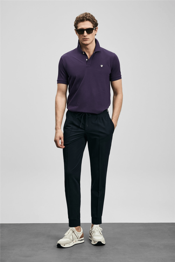 Lufian 111040230 Laon Erkek Polo Tişört Mor