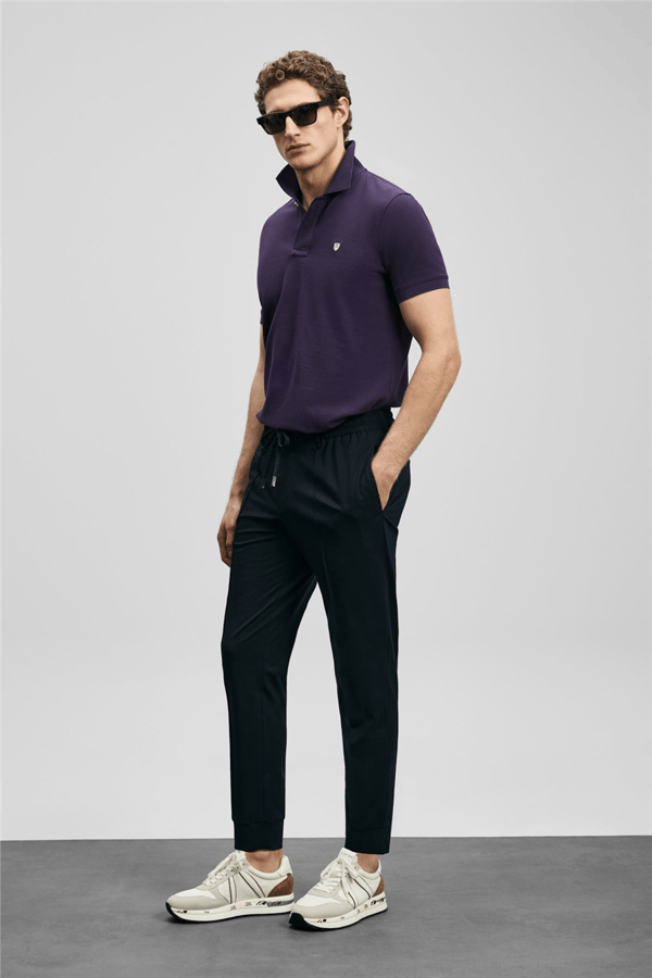 Lufian 111040230 Laon Erkek Polo Tişört Mor
