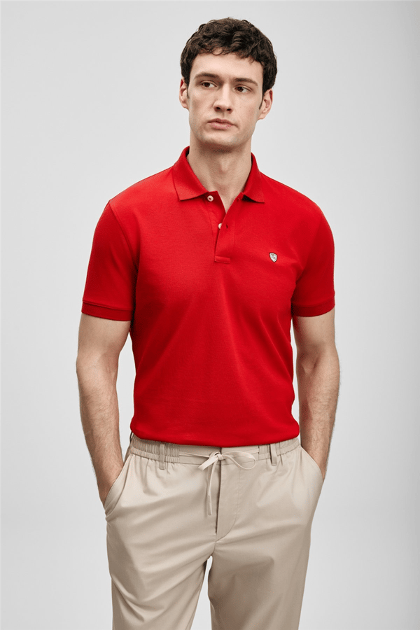 Lufian 111040230 Laon Erkek Polo Tişört Kırmızı