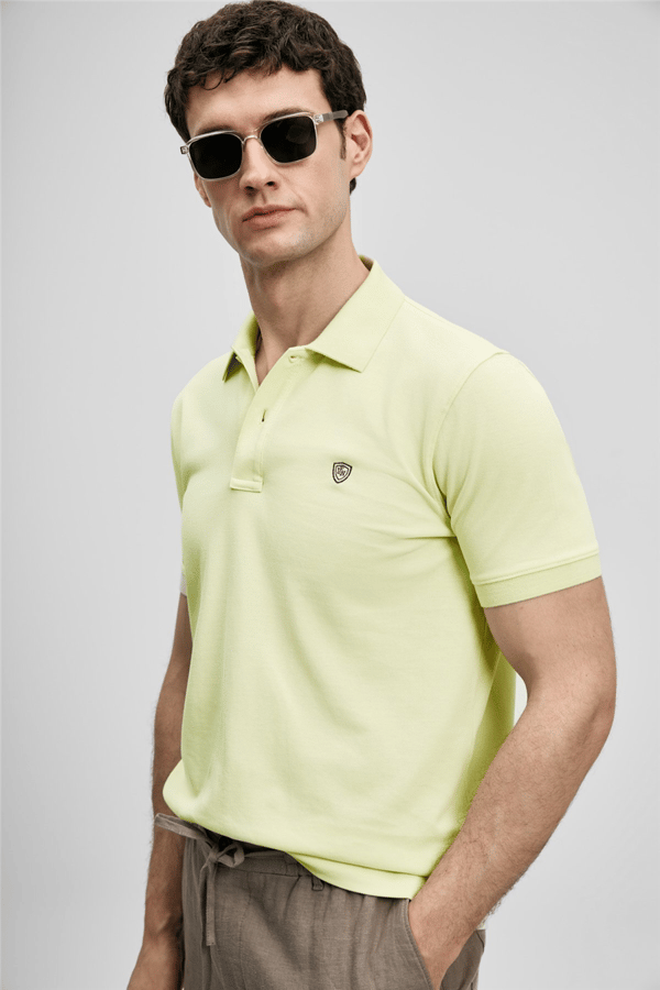 Lufian 111040230 Laon Erkek Polo Tişört Açık Sarı