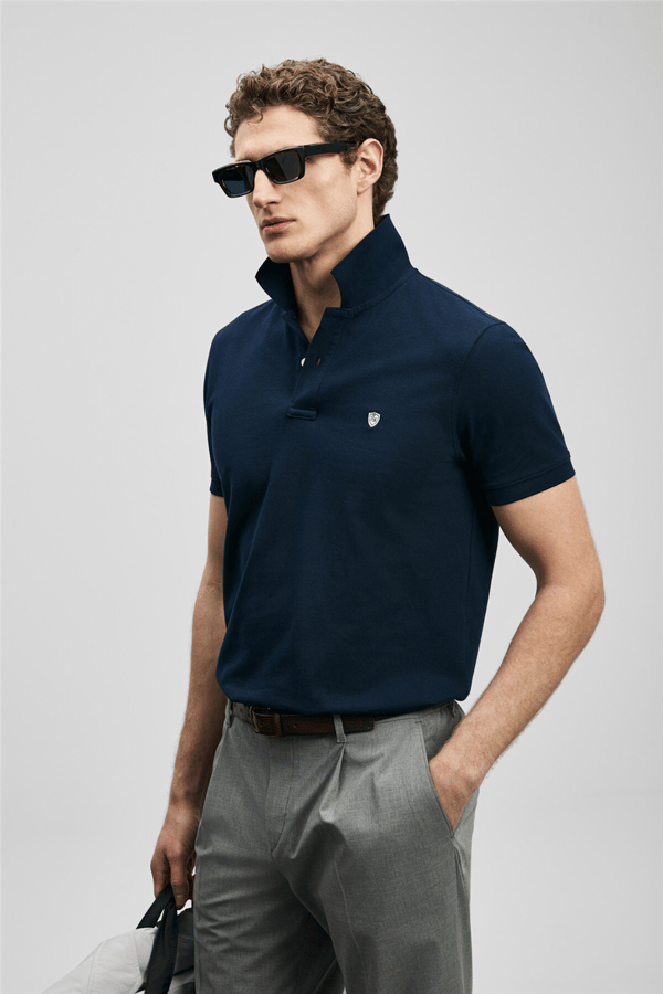 Lufian 111040230 Laon Erkek Polo Tişört Lacivert