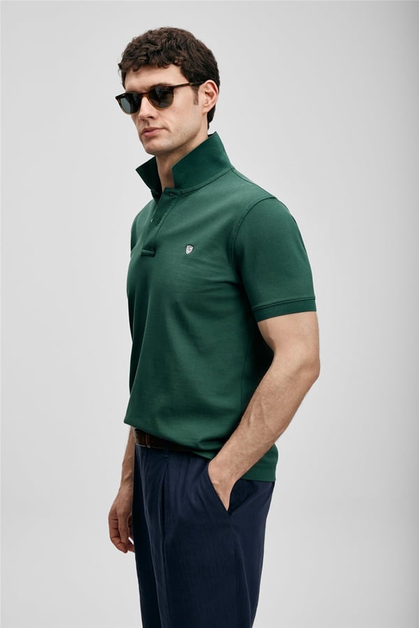 Lufian 111040230 Laon Erkek Polo Tişört Yeşil
