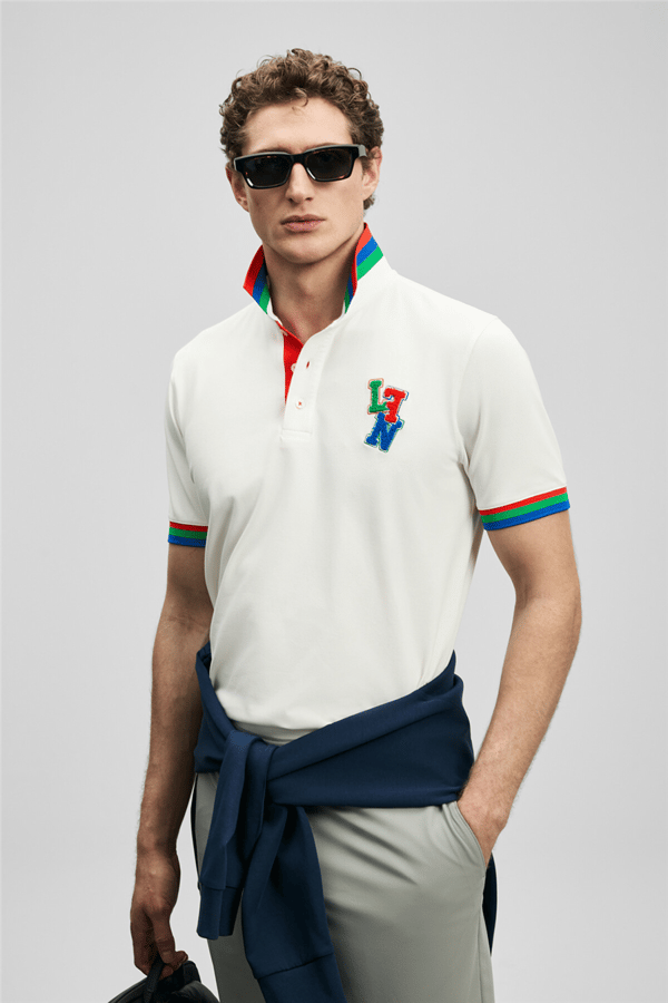 Lufian 111040231 Fun Erkek Polo Tişört Kırık Beyaz