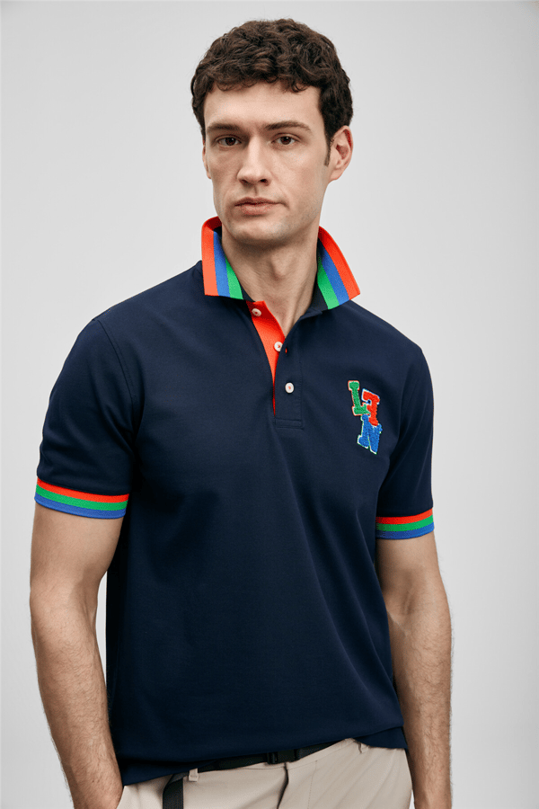 Lufian 111040231 Fun Erkek Polo Tişört Lacivert