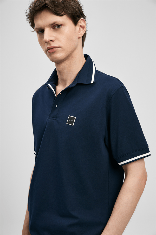 Lufian 111040232 Grom Erkek Polo Tişört Lacivert