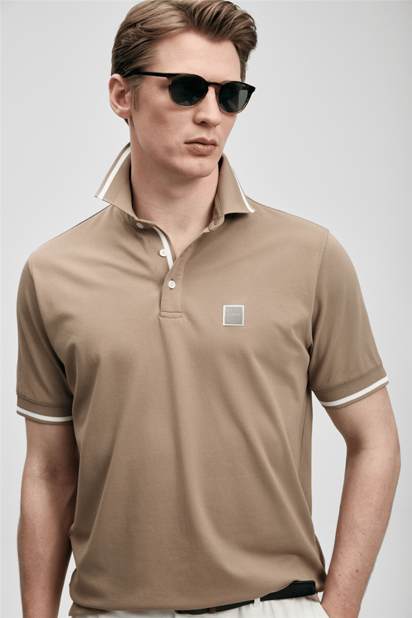 Lufian 111040232 Grom Erkek Polo Tişört Toprak