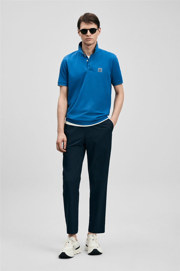 Lufian 111040233 Carter Erkek Polo Tişört Mavi
