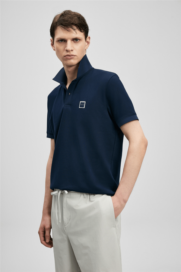 Lufian 111040233 Carter Erkek Polo Tişört Lacivert