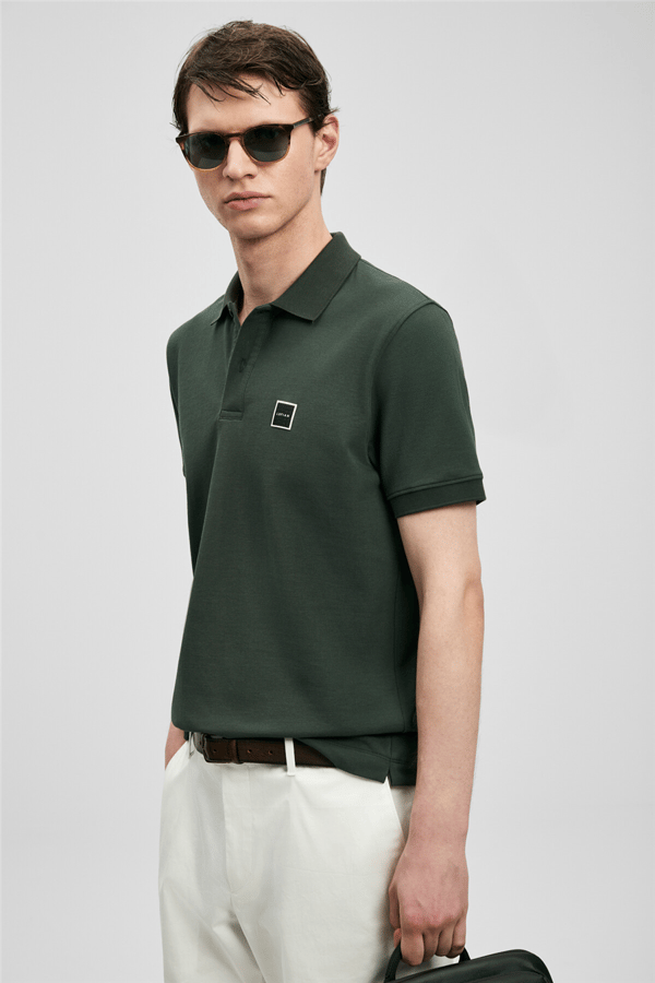 Lufian 111040233 Carter Erkek Polo Tişört Haki