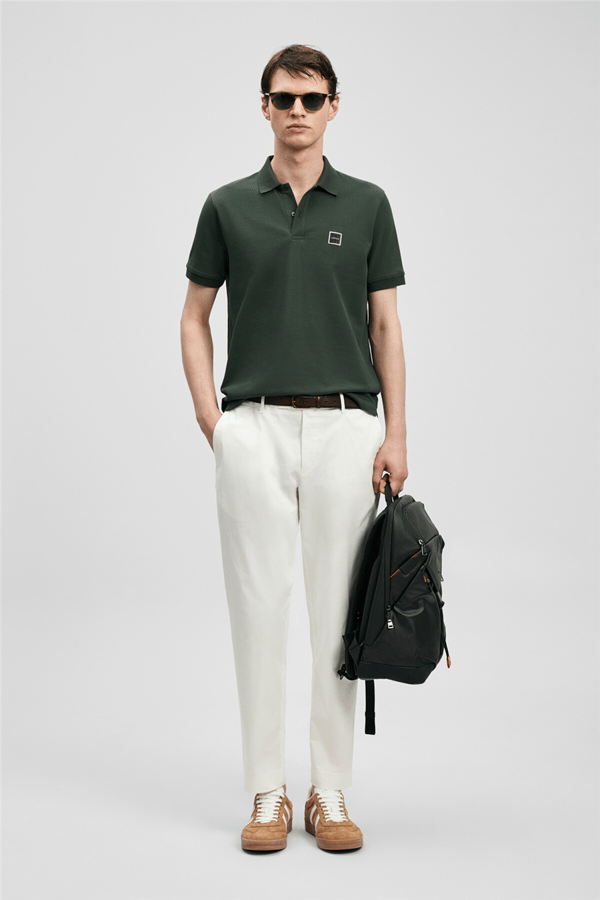 Lufian 111040233 Carter Erkek Polo Tişört Haki