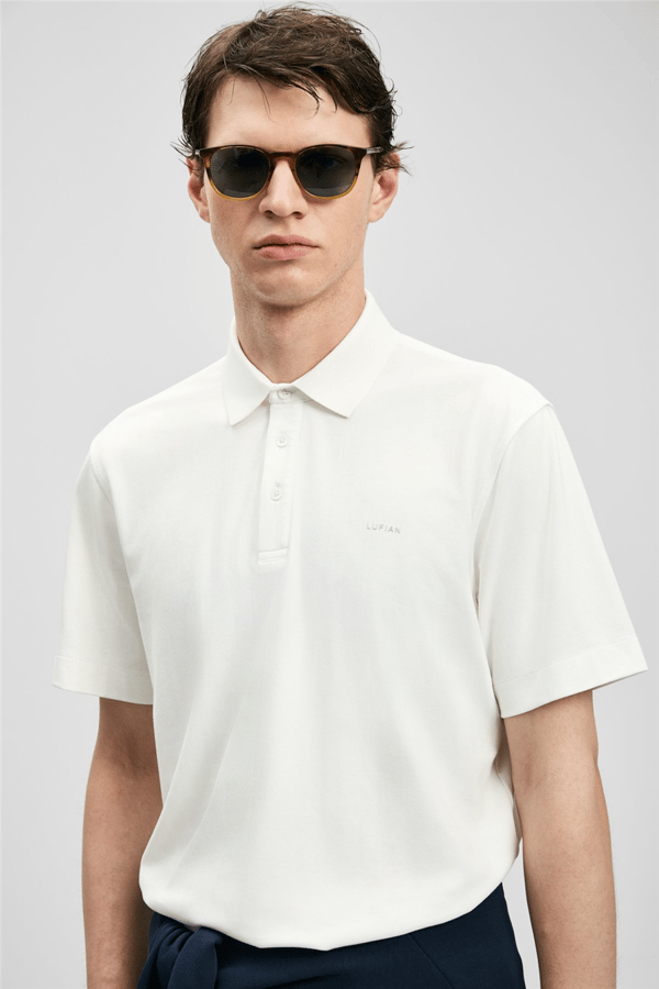 Lufian 111040234 Hudson Erkek Polo Tişört Beyaz