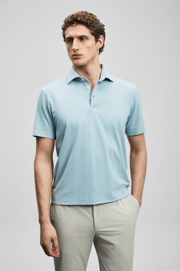 Lufian 111040234 Hudson Erkek Polo Tişört Açık Mavi