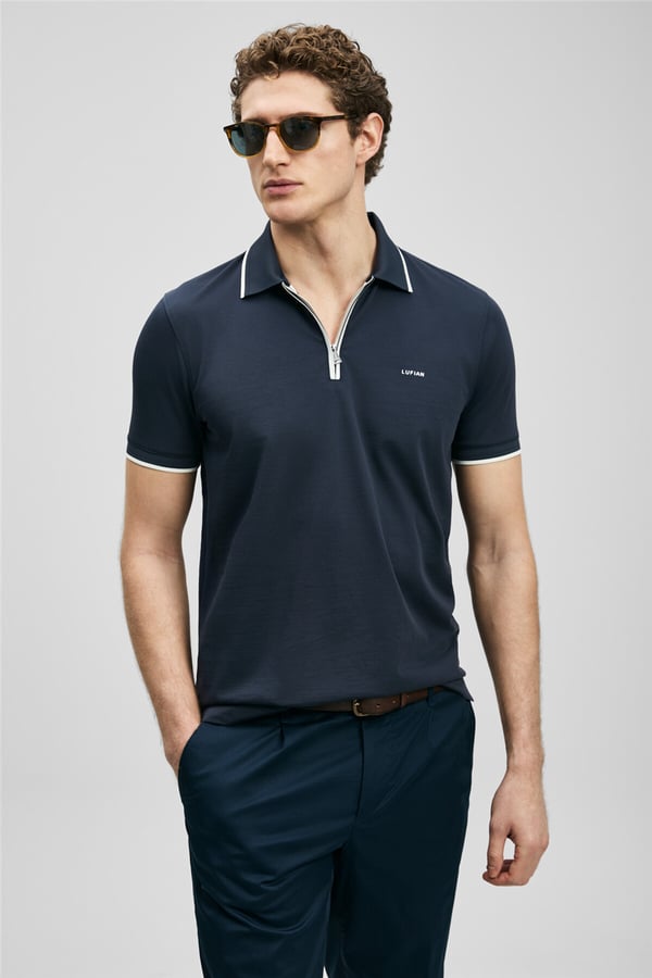 Lufian 111040236 Chase Erkek Polo Tişört Lacivert